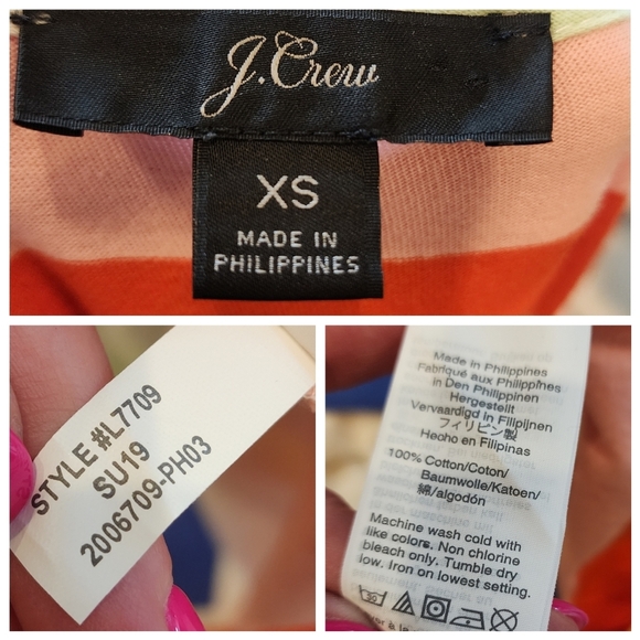 J. Crew Tiered knit maxi dress in rainbow wide stripe cotton size XS - Picture 2 of 12